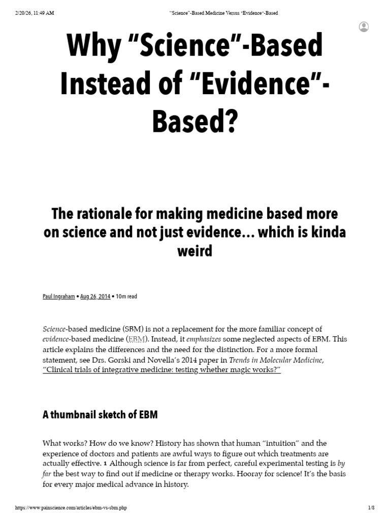 "Science"-Based Medicine Versus - Evidence - Based | PDF | Evidence ...