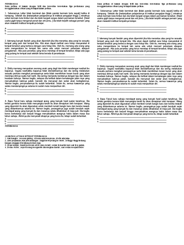 Jawapan Peribahasa Tahun 5 Pdf