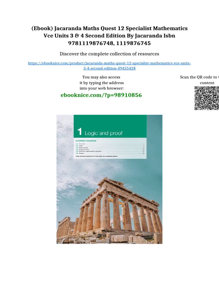 (Ebook) Jacaranda Maths Quest 12 Specialist Mathematics VCE Units 3 & 4 ...