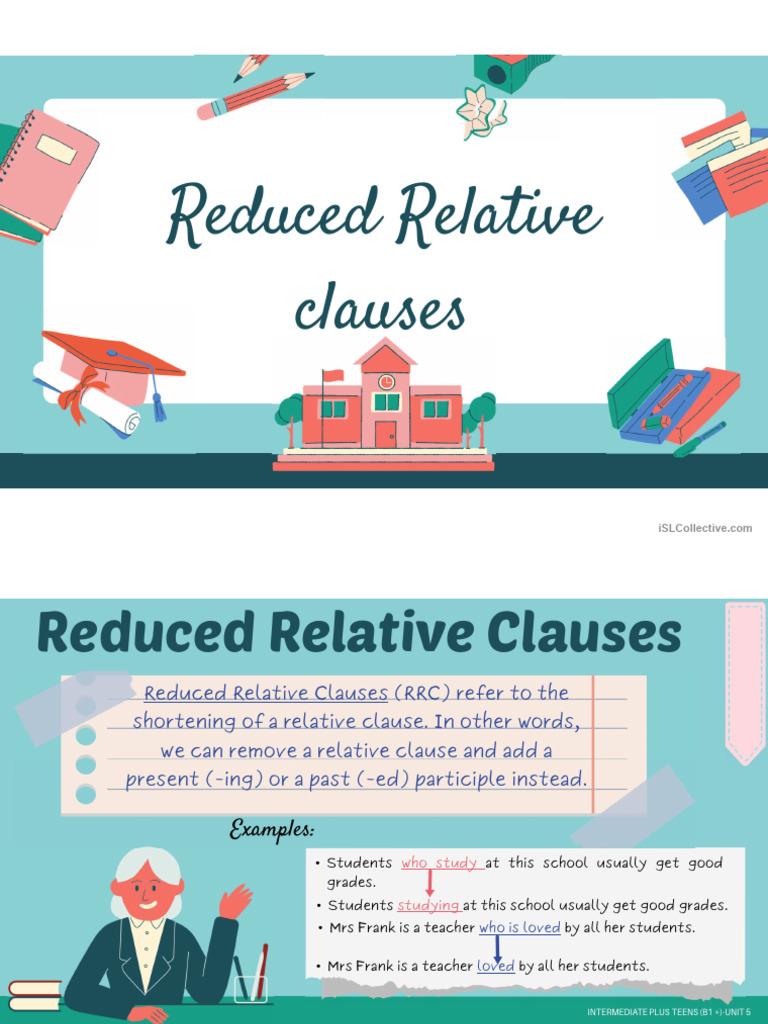 Reduced Relative Clauses | PDF | Verb | Subject (Grammar)