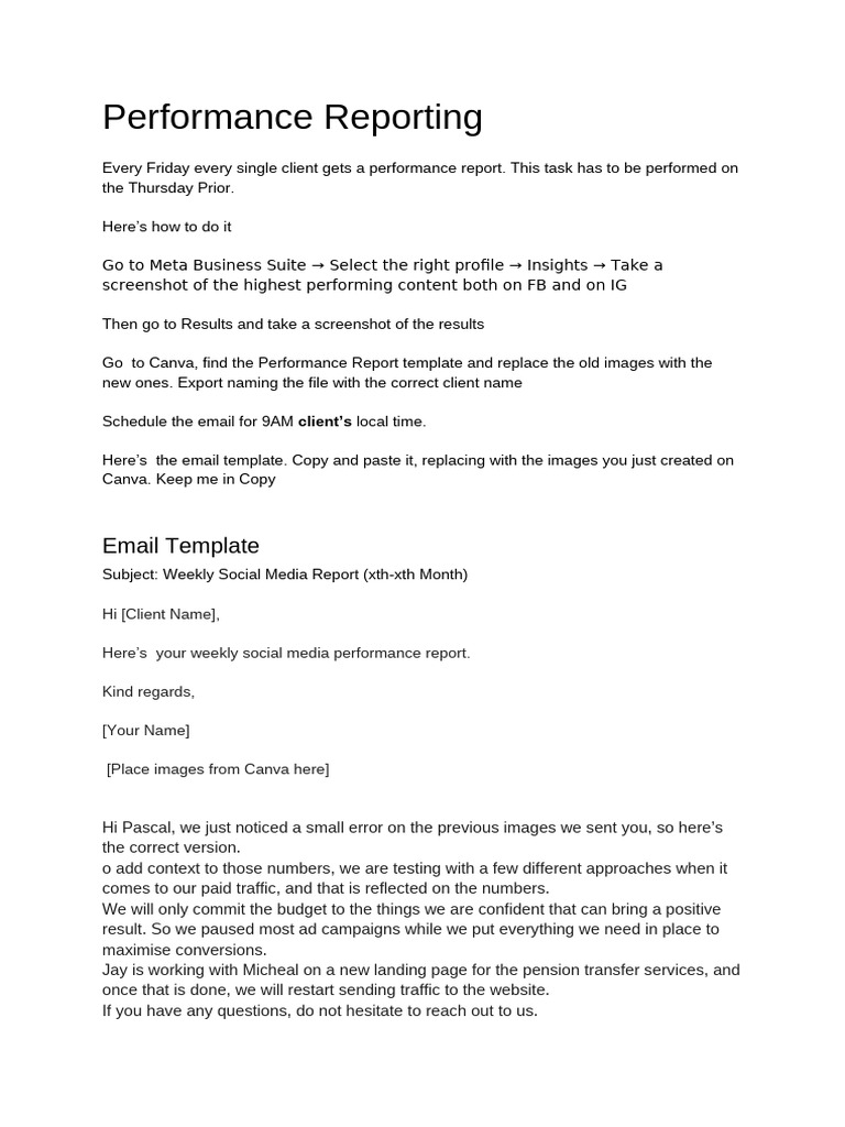 Performance Reporting | PDF