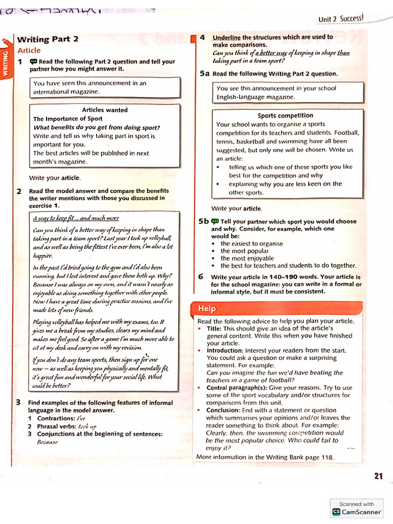 Writing Article Unit 2 | PDF