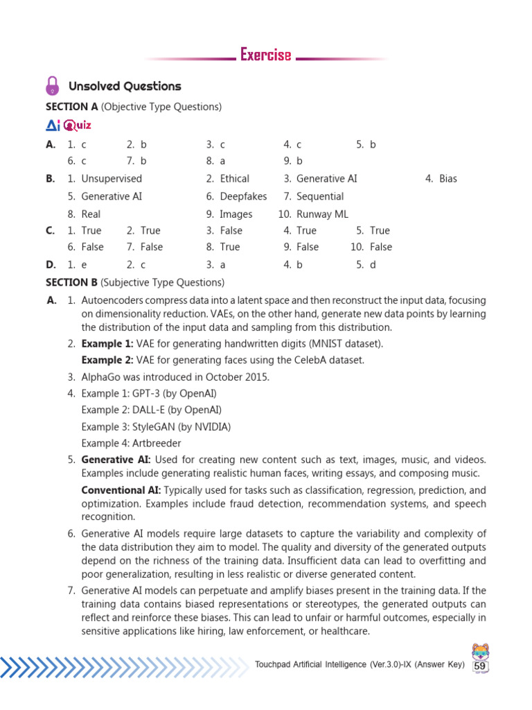 Answer Key - Generative AI | PDF | Artificial Intelligence ...