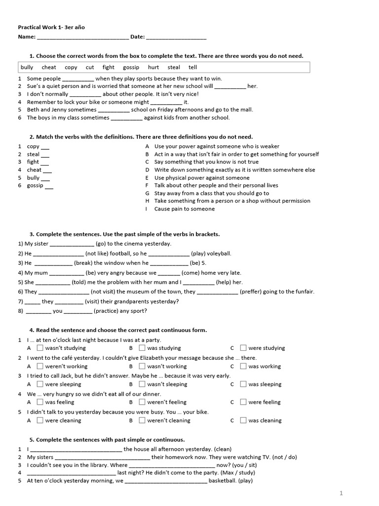 Practical Work 1 - 3er Año | PDF
