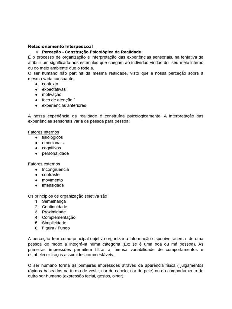 Relacionamento Interpessoal | PDF | Conflito (processo) | Conformidade