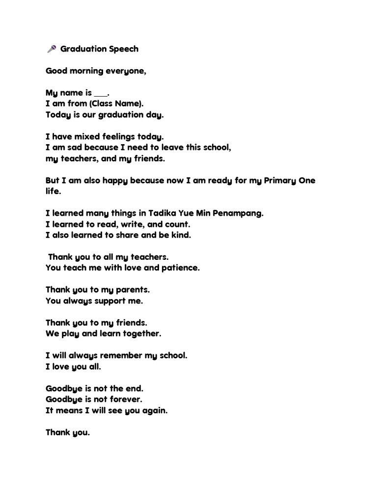 ? Graduation Speech | PDF