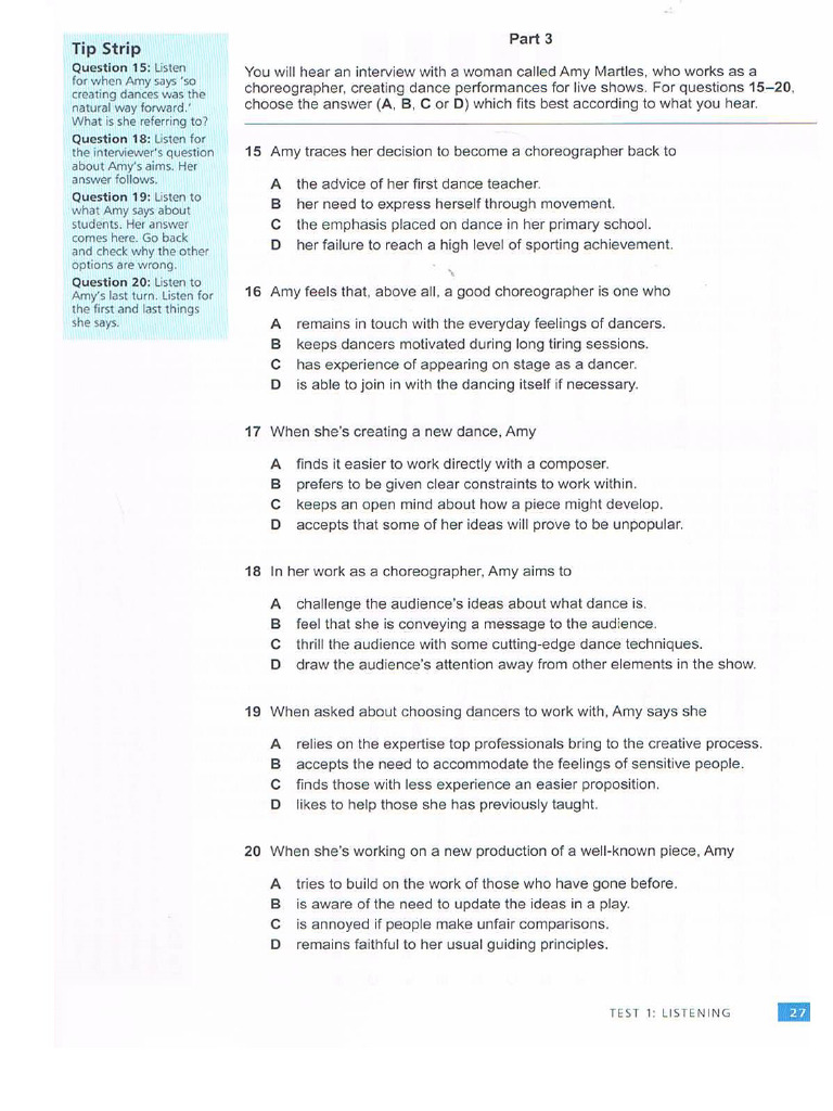Advanced Practice Tests Plus Test 1 | PDF