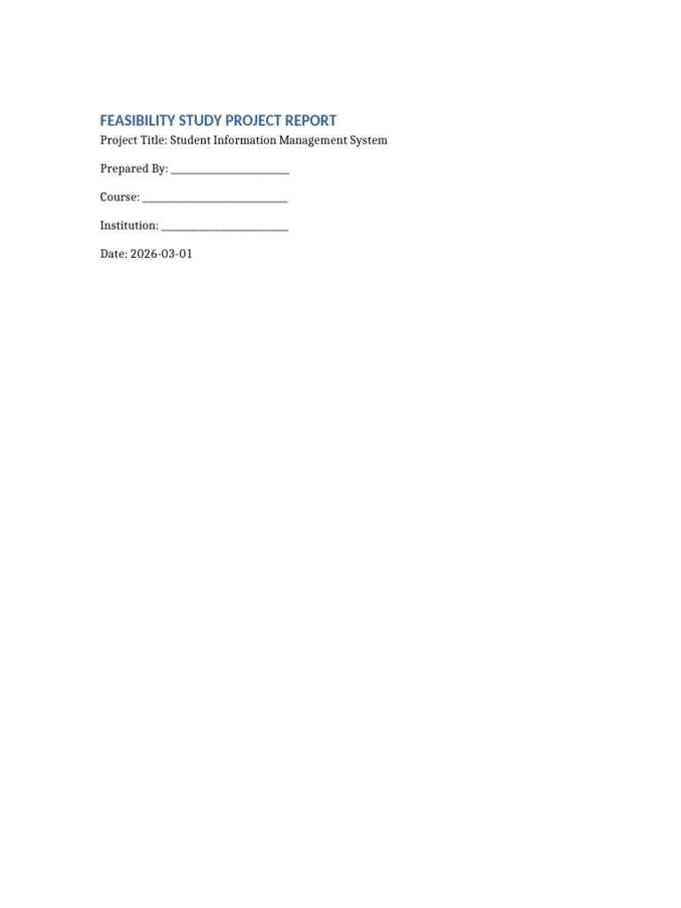 Student Information Management System Feasibility Study Report | PDF ...