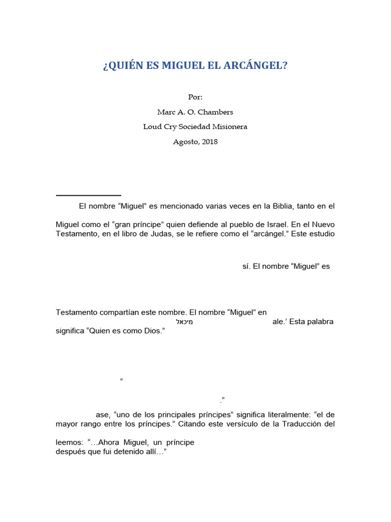 Quién Es Miguel El Arcángel | PDF | Miguel (Arcángel) | Moisés