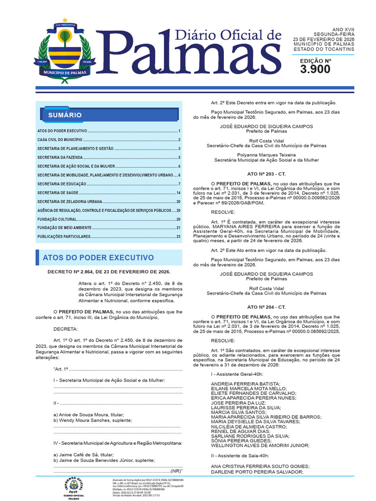 Sumário: Atos Do Poder Executivo | PDF | Prefeito | Gestão de recursos ...