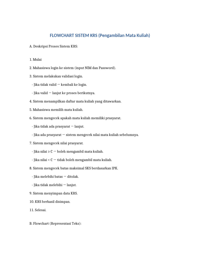 Flowchart Sistem KRS | PDF