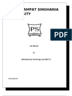 ME317 Manufacturing Technology Lab Manual