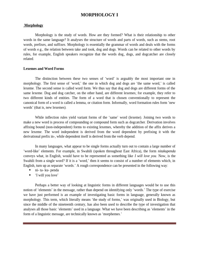 Morph | PDF | Morphology (Linguistics) | Part Of Speech