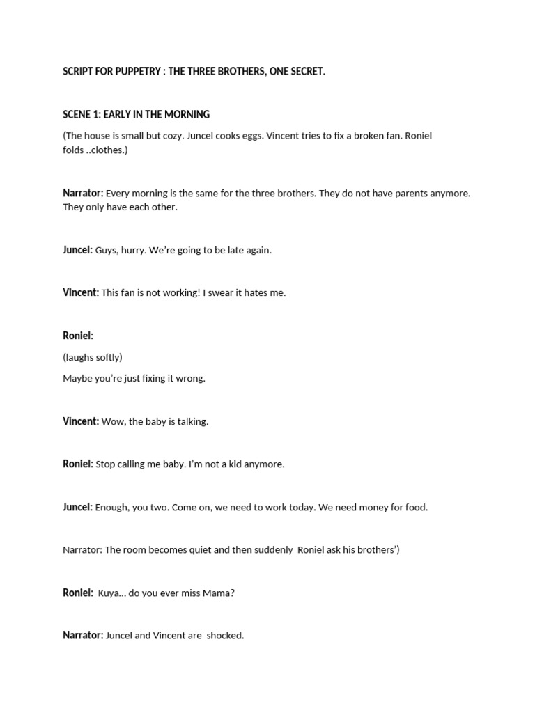 Script For Puppetry | PDF