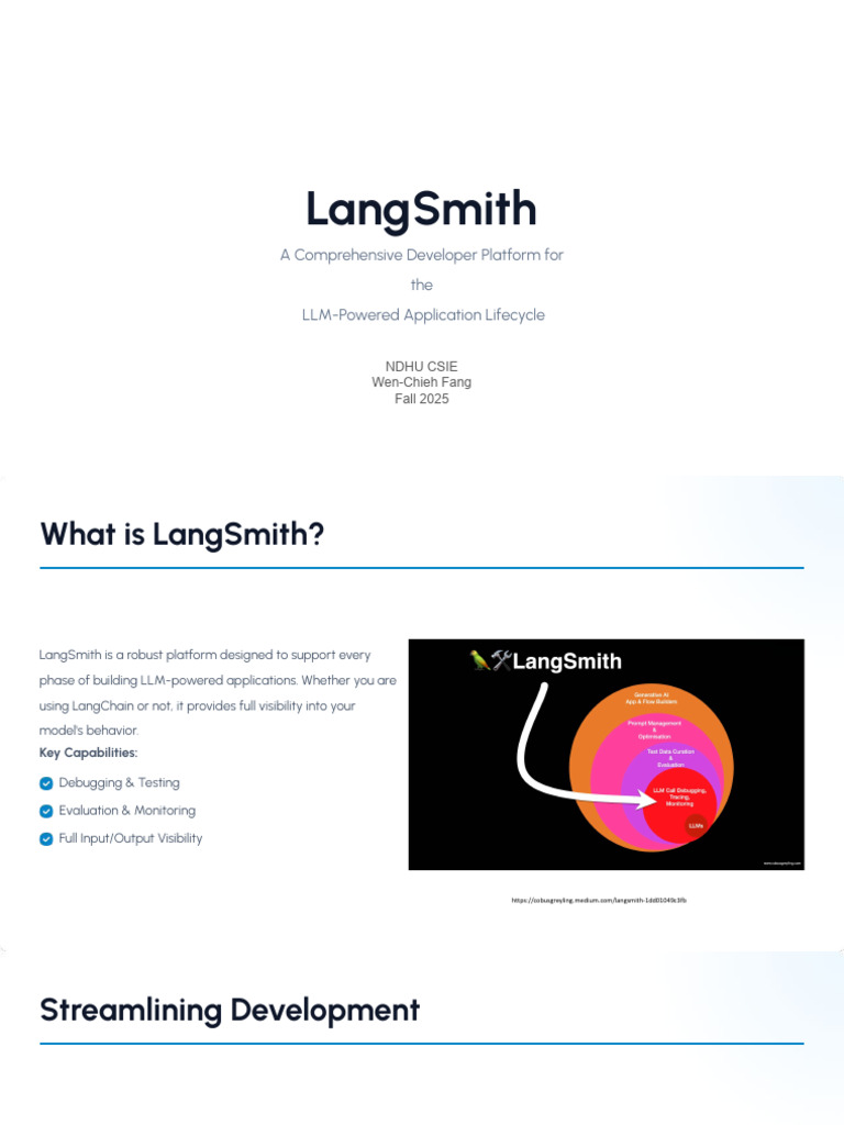 Fall2025IntroGenAI-LangSmith Platform Overview | PDF | Usability ...
