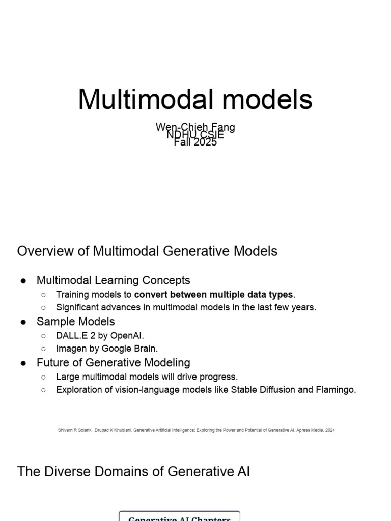Fall2025Intro2GenAI Multimodal Models | PDF | Artificial Intelligence ...