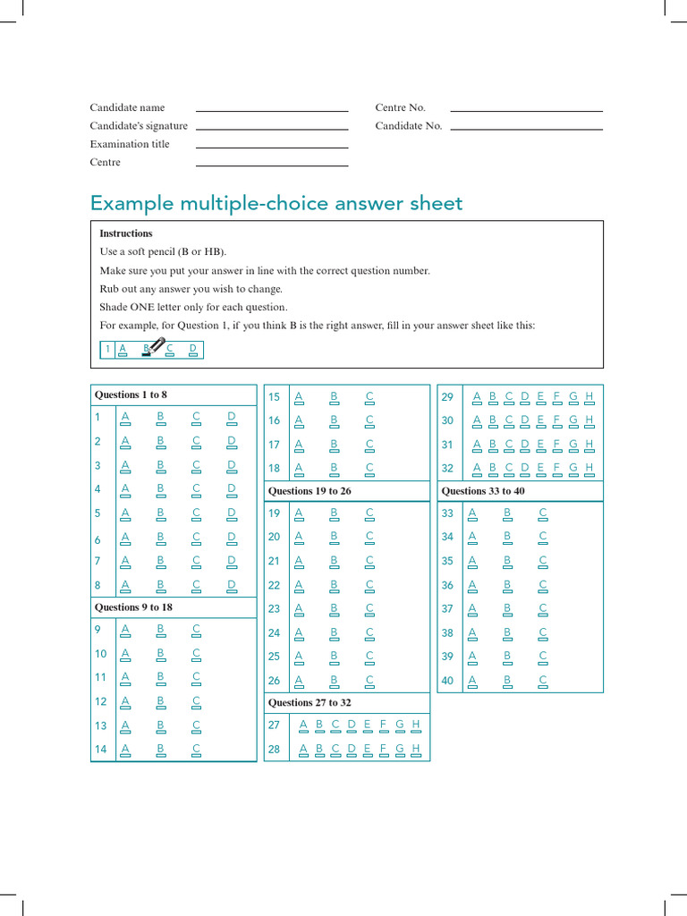Igcse Engseclang 2ed PT Example MCQ Ans | PDF | Multiple Choice ...