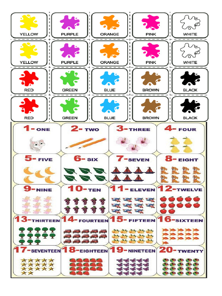 Colors and Numbers 1 | PDF