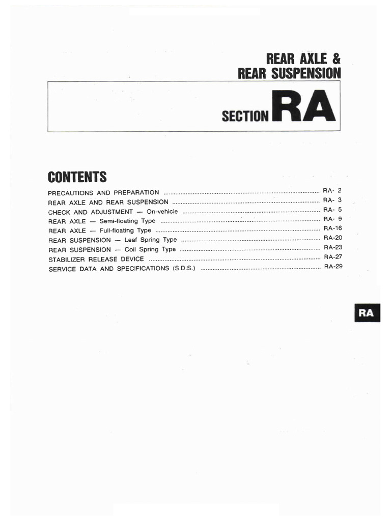 Rear Axle and Rear Suspension | PDF