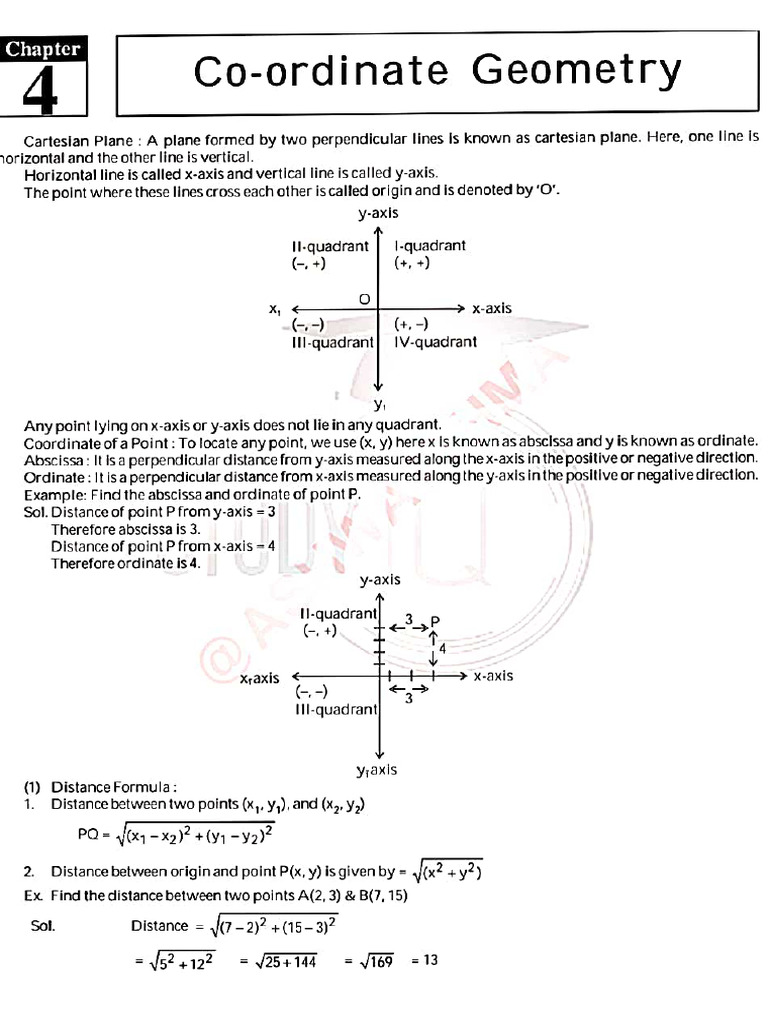Complete Co-ordinate Geometry Note | PDF