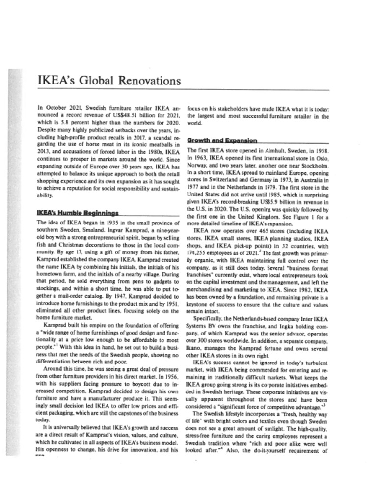 Case Study IKEA | PDF