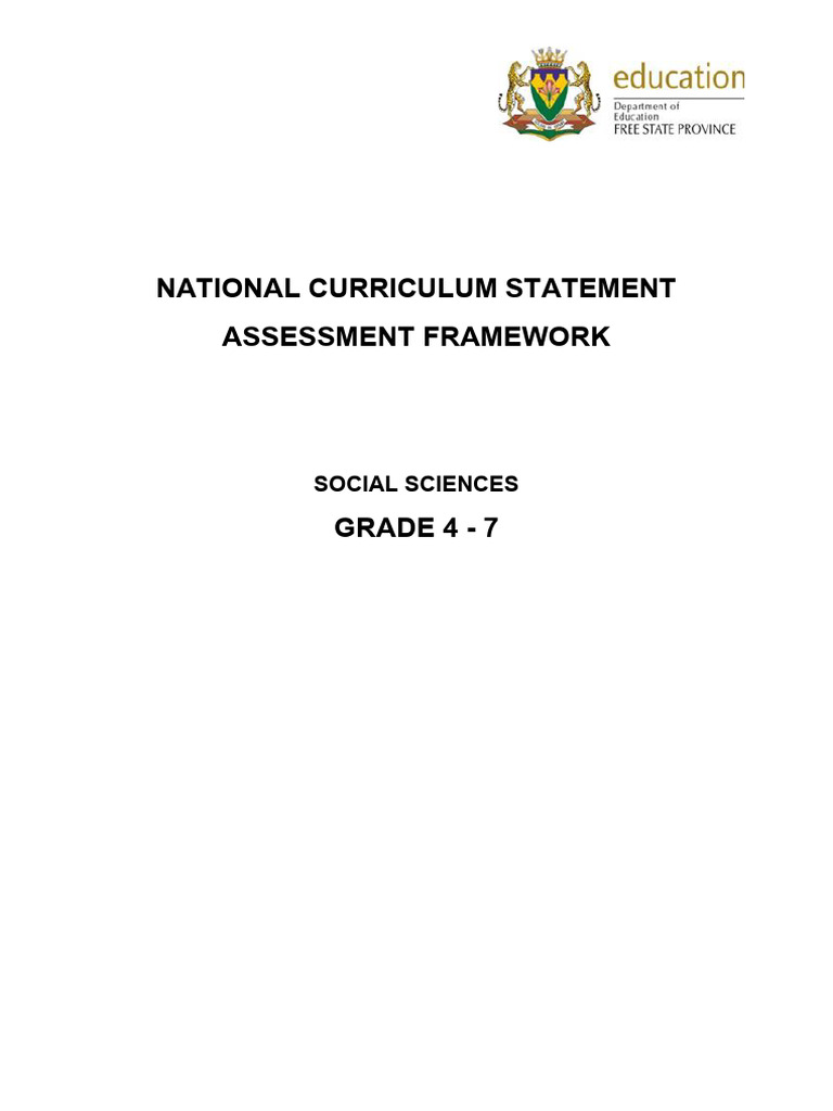 Grade 4 - 7 Social Science Assessment Frameworks | PDF | Educational ...