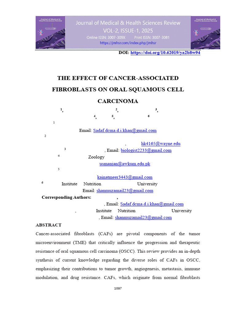 The Effect of Cancer Associated Fibroblasts Journal File File | PDF ...