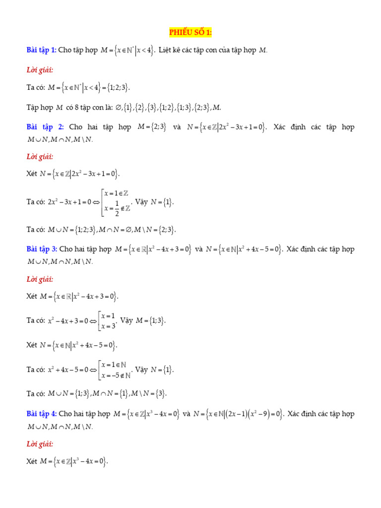 Phieu So 1 | PDF