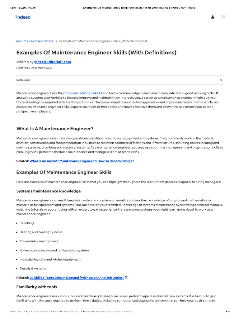 Maintenance Skill | PDF