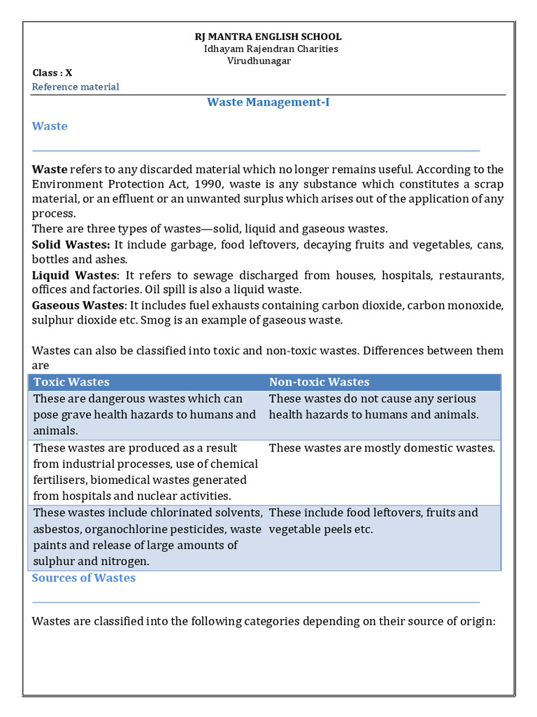 WasteManagenent Reference Material I | PDF | Waste | Ozone Depletion