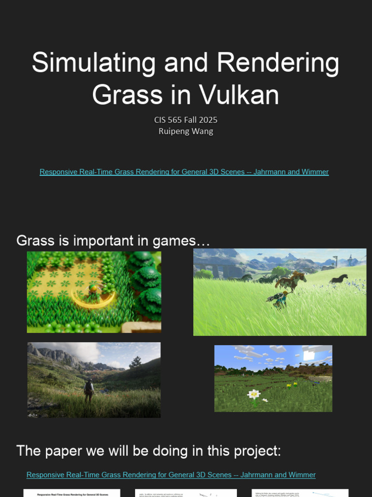 Project 5 - Vulkan Grass Rendering - Recitation | PDF | Shader | 3 D ...