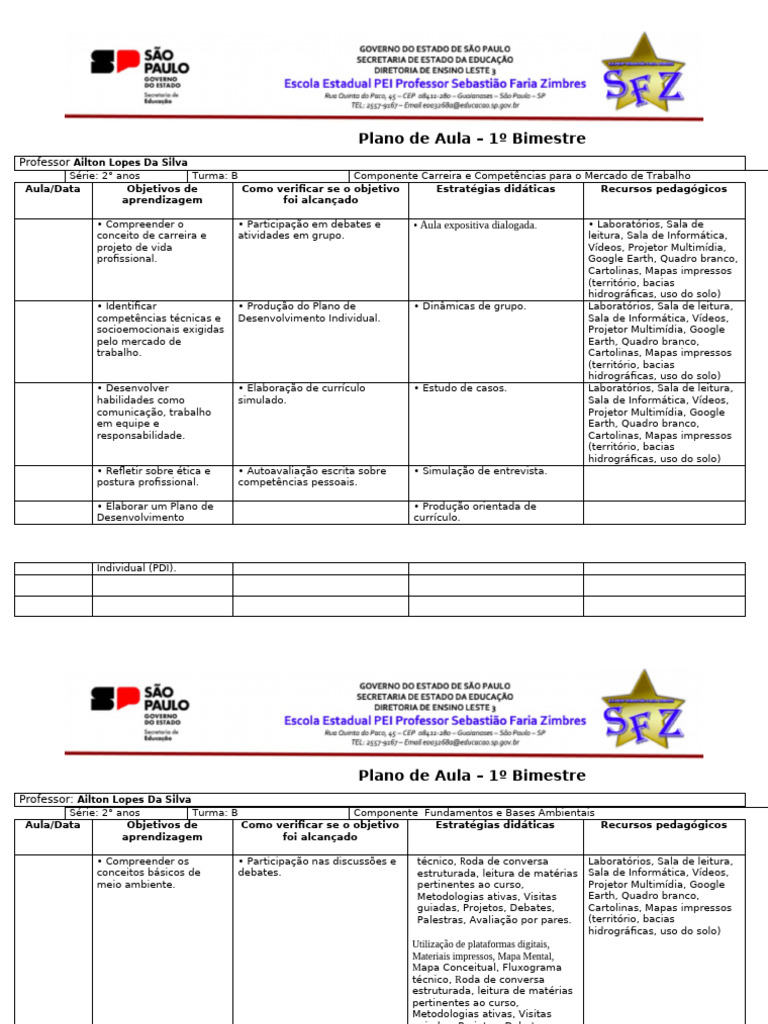 Plano de Aula 2026 | PDF