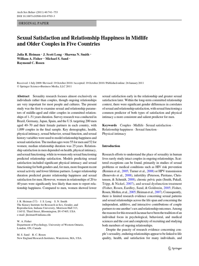 #1. Sexual Satisfaction and Relationship Happiness in Midlife and Older ...