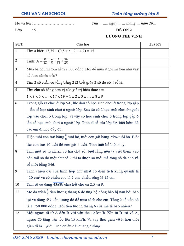 Đề Ôn LTV2 | PDF