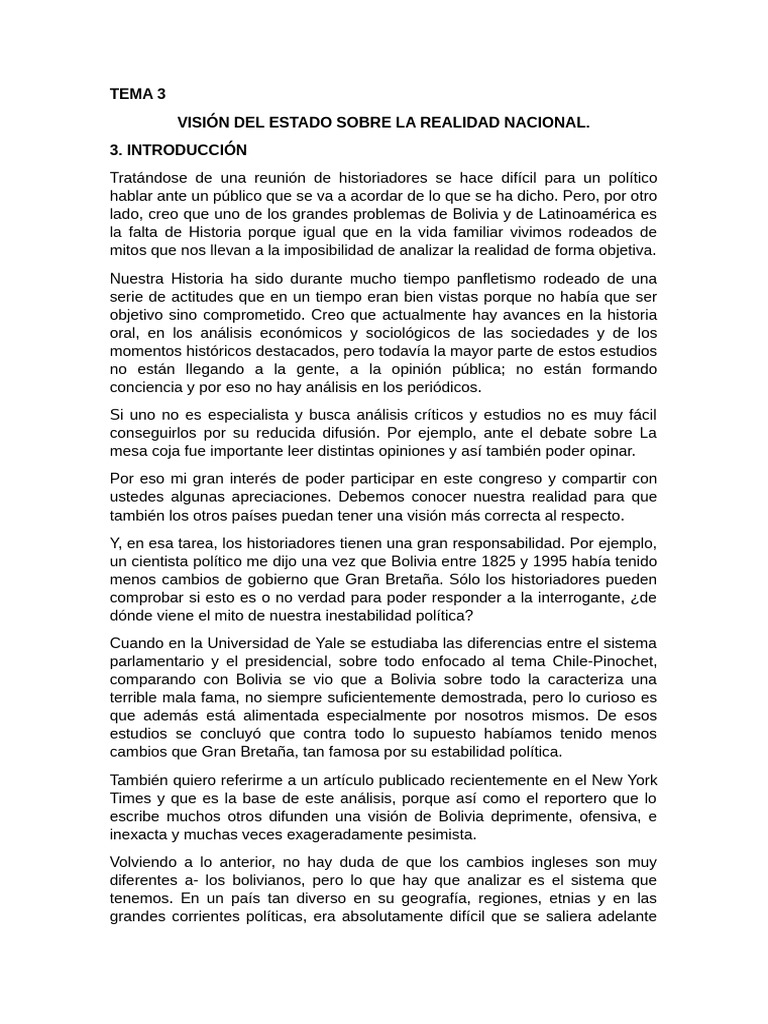 TEMA 3 | PDF | Bolivia | Índice de Desarrollo Humano