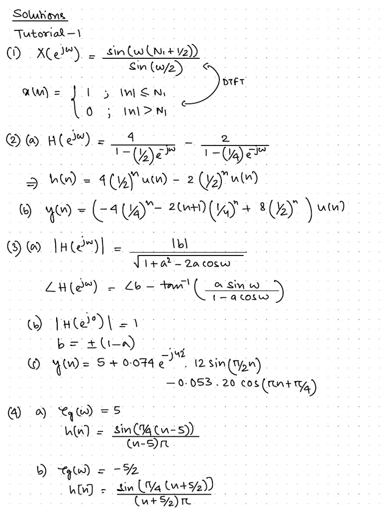 Tutorial 1 and 2 Solutions | PDF