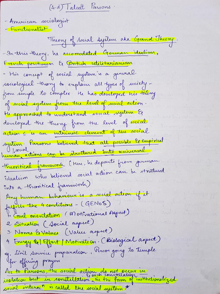 Paper 1 - Chapter 4 - Talcolt Parson | PDF