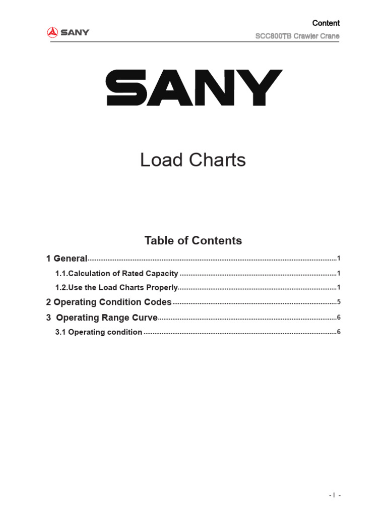 SCC800TB Load Chart 0403 | PDF | Crane (Machine)