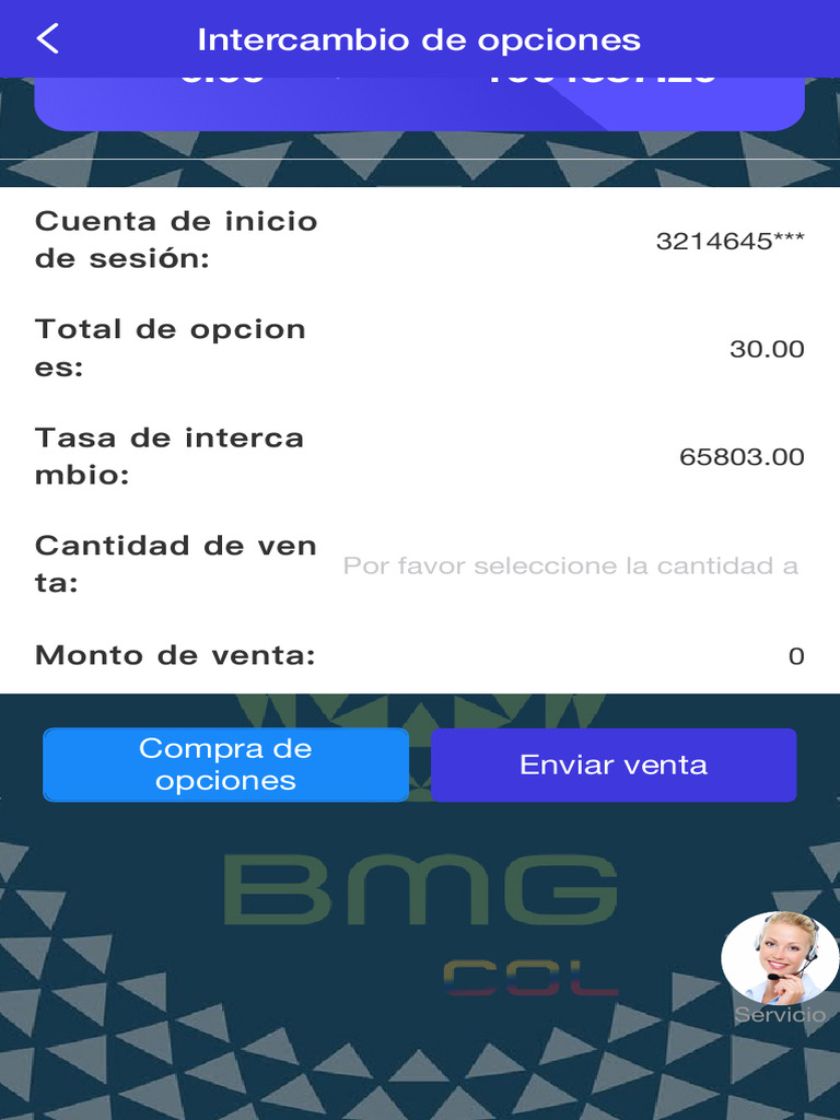 Cuenta de Inicio de Sesi N: Total de Opcion Es: Tasa de Interca Mbio ...