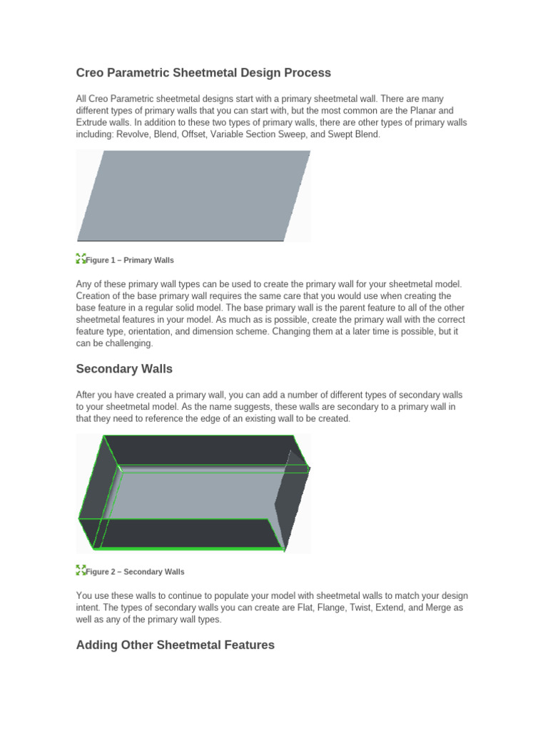 01 Creo Parametric Sheetmetal Design Process | PDF | Sheet Metal