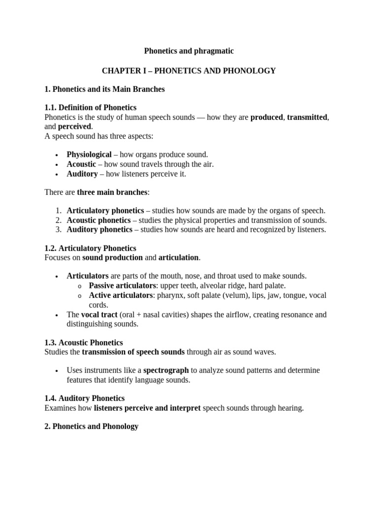Phonetics and Phonology | PDF