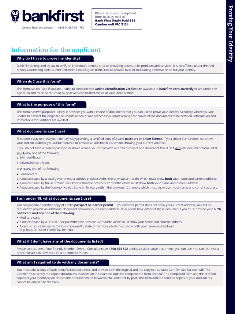 Proving Your Identity Form | PDF | Identity Document | Government And ...