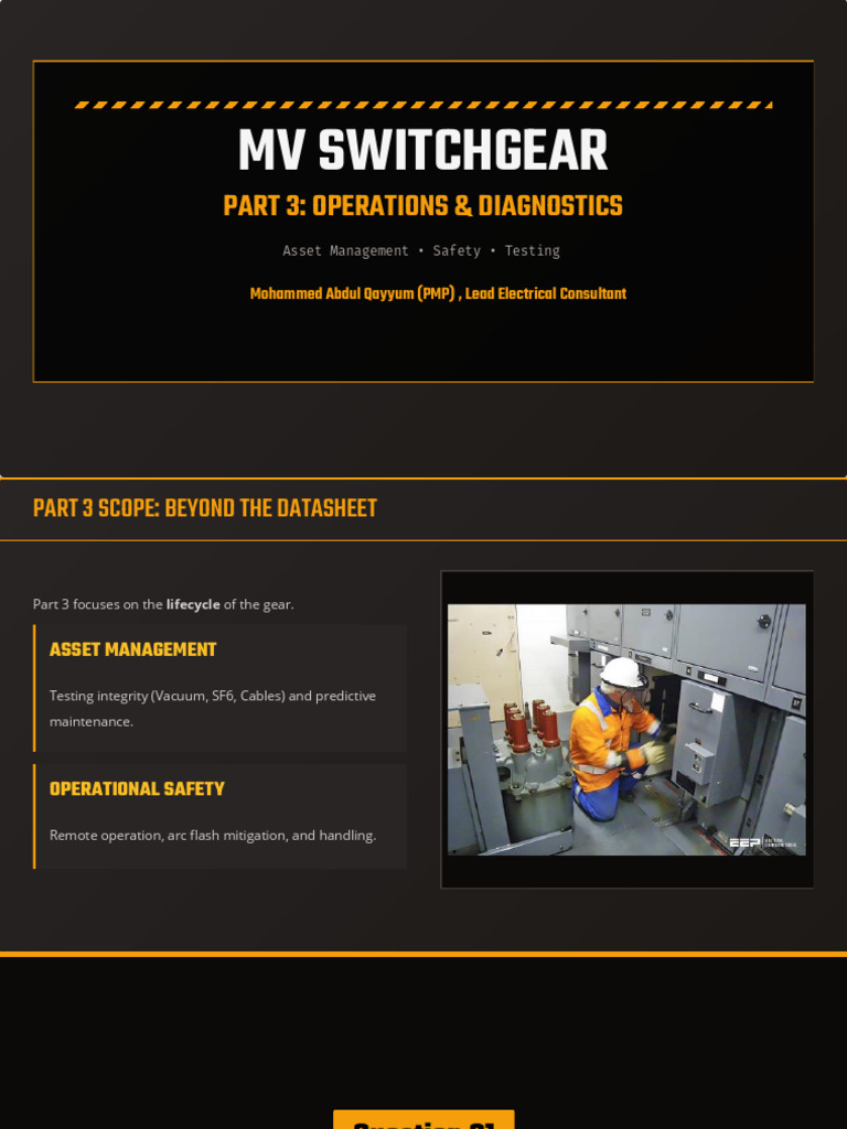 MV Switchgear - Operations and Diagnostics | PDF | Electric Arc ...