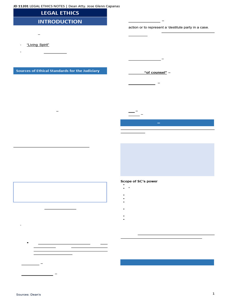 Legal and Judicial Ethics Notes WIP | PDF | Lawyer | Practice Of Law