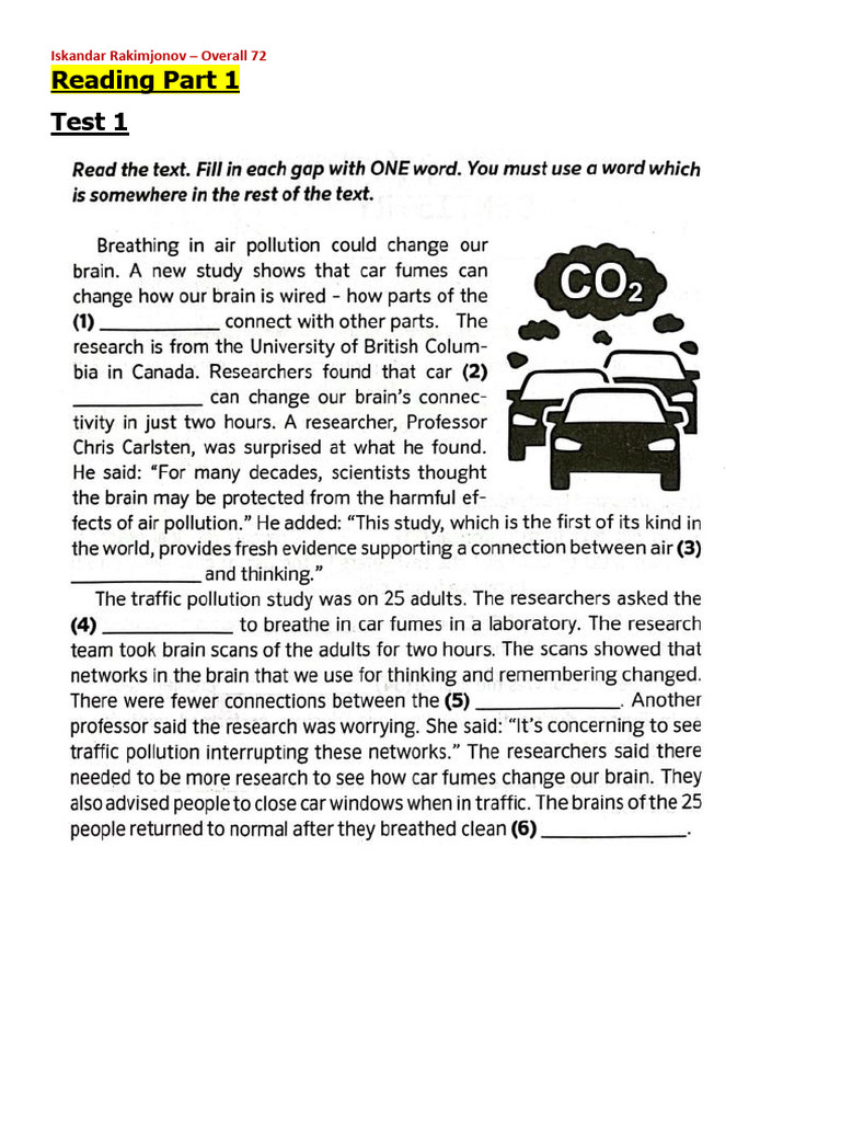 Reading Part 1 | PDF