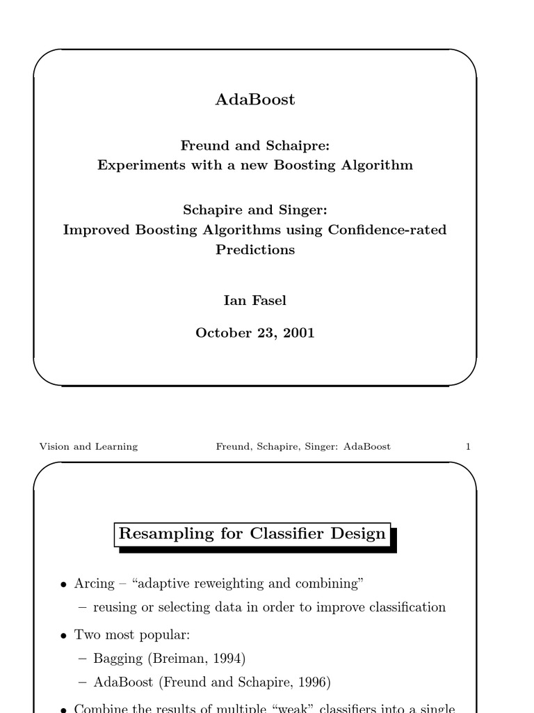 AdaBoost: Enhancing Classifier Accuracy | PDF | Statistical Theory ...