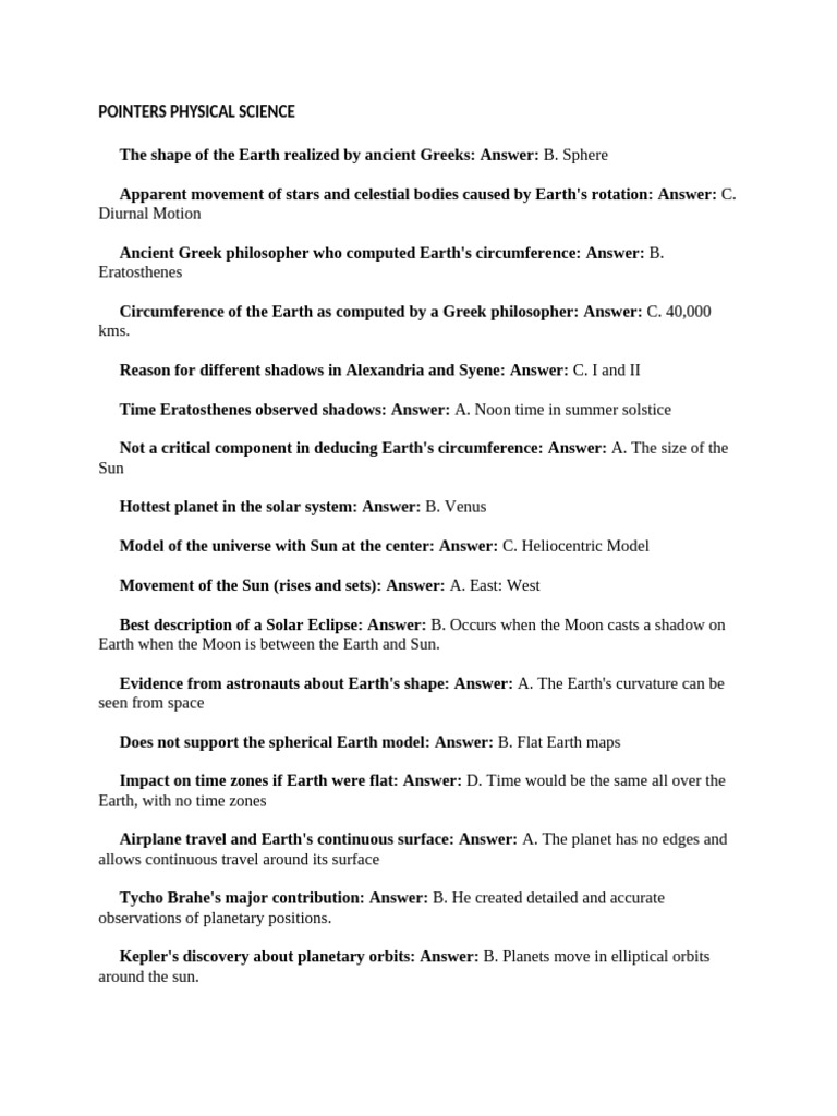 Pointers Physical Science | PDF | Orbit | Apsis