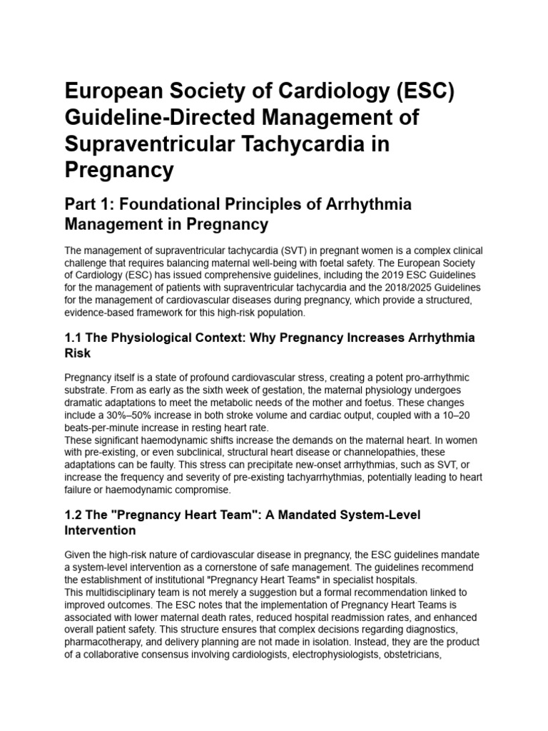 ESC SVT Pregnancy Drug Management | PDF
