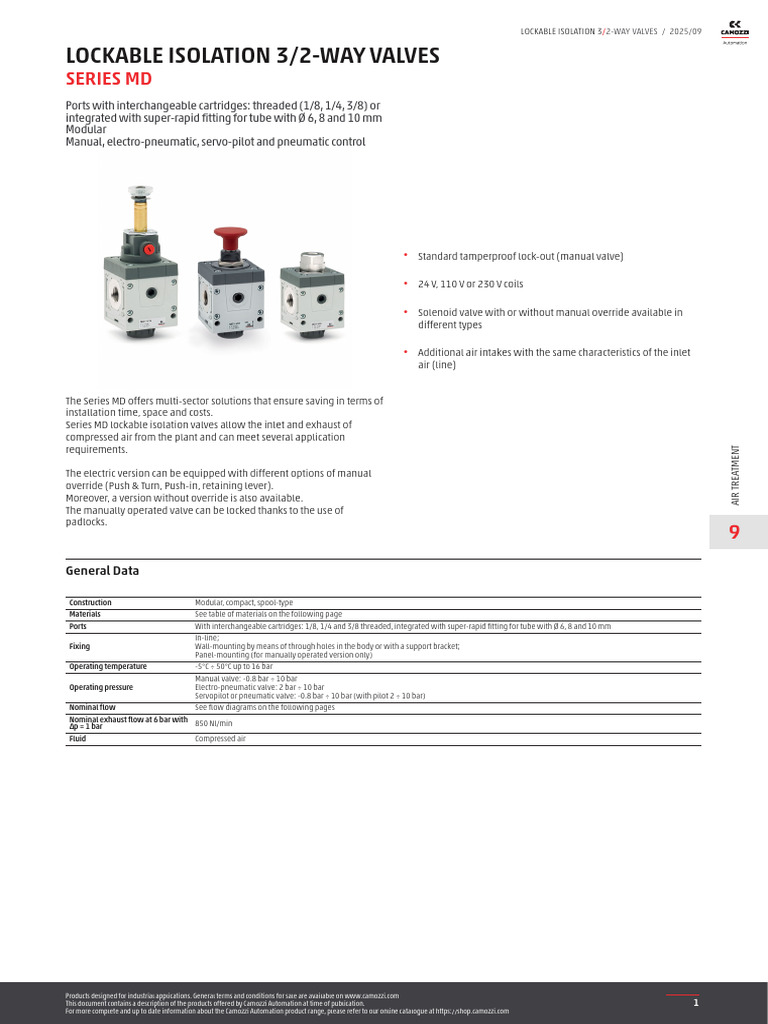 MD Lockable Isolation 3 2 Way Valves Eng | PDF | Valve | Gas Technologies