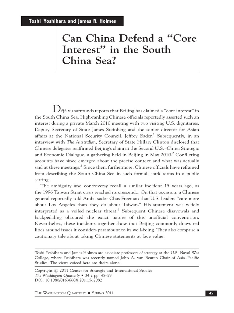 Can China Defend A Core Interest in The South China Sea | PDF | People ...